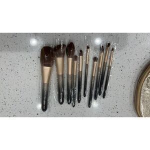 Luxury Enzo Ken 9pieces Black Professional Sable Makeup Brushes Set With Case